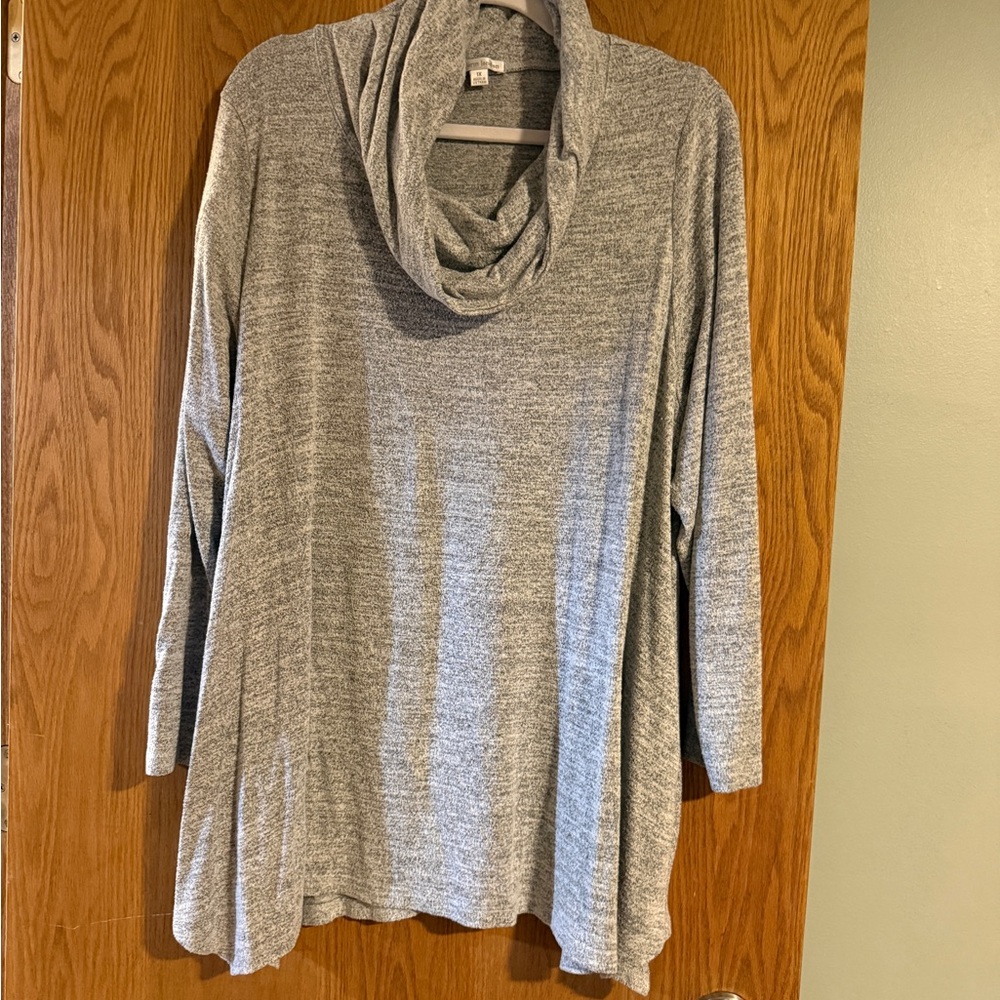 Erin London Heather Gray Cowl Neck Sweater